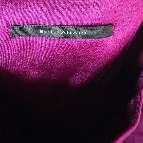 Elie Tahari Office Siren Silk Blend Tank Top Blouse S Magenta Purple Draped - Picture 8 of 13